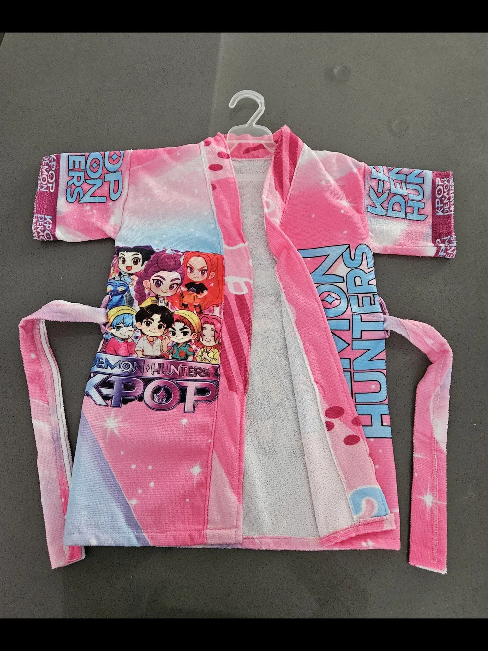 Girls Pink K-POP Demon Hunters Huntrix Rumi Mira Zoey hooded Bath Robe
